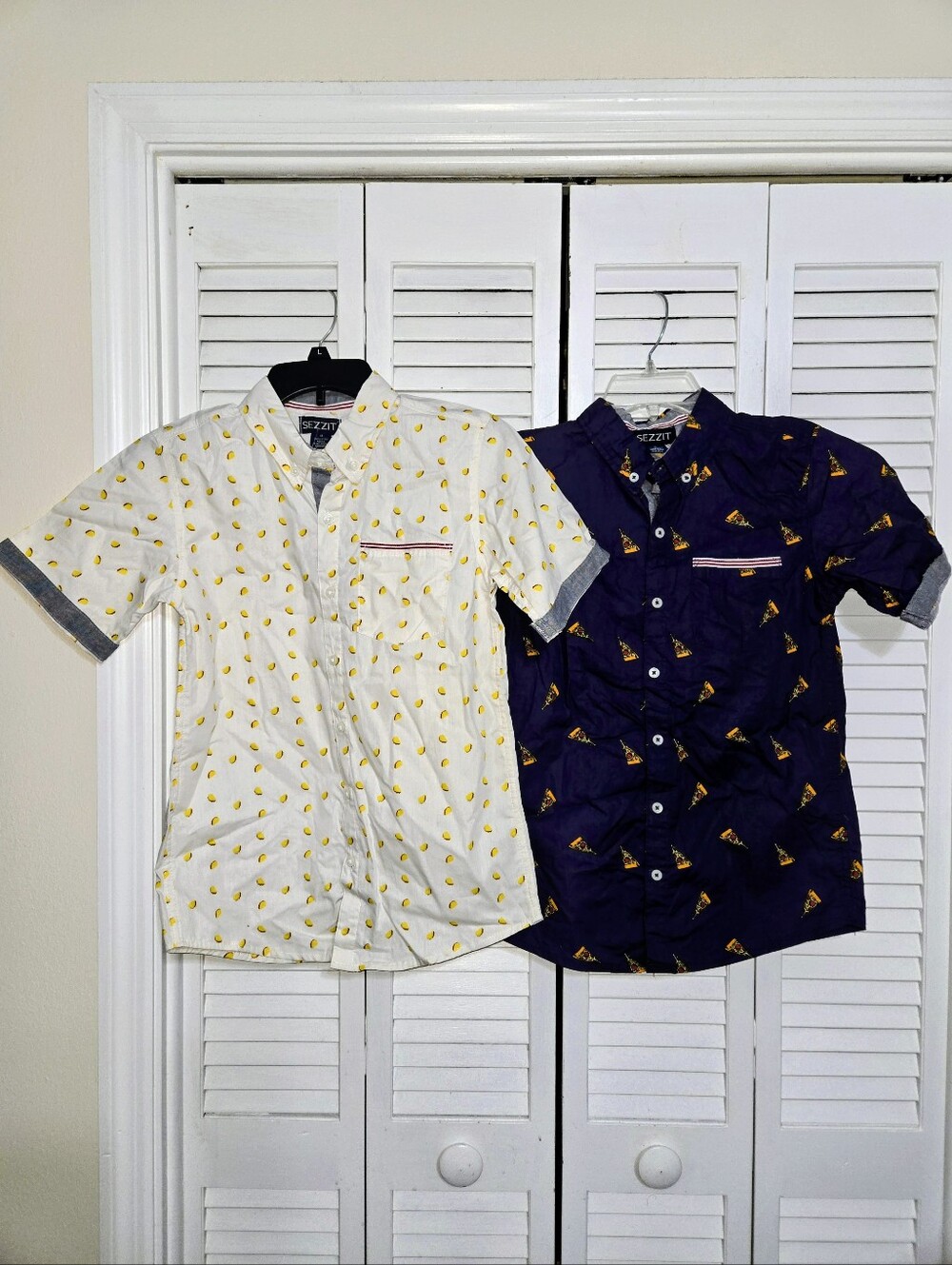 Sezzit Boy's 18 Short Sleeve Button-Down Cotton Shirts with AOP NEW